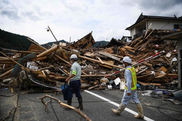 Imágenes de la devastación y dolor que dejan inundaciones en Japón