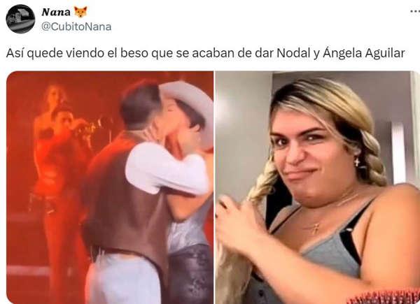 Los memes del beso entre Christian Nodal y Ángela Aguilar