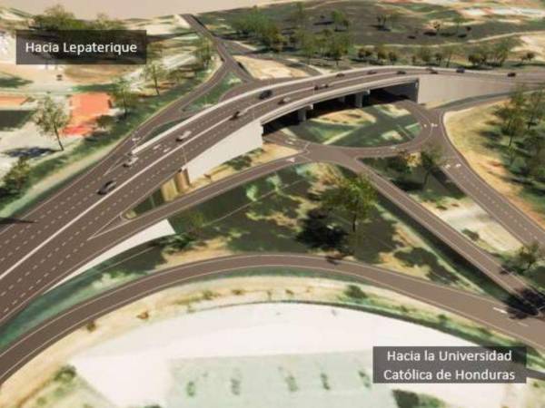 Este es el diseño de cómo quedaría la obra que se pretende realizar en la rotonda que da acceso a Mateo y Los Robles por el anillo periférico.