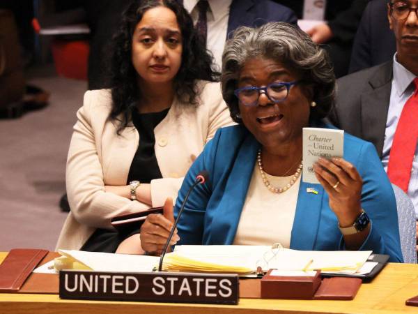 La embajadora estadounidense ante la ONU, Linda Thomas-Greenfield.