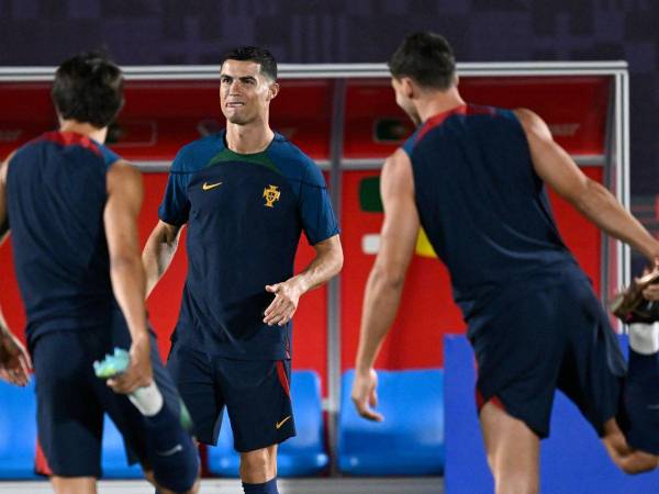 Cristiano Ronaldo durante un entrenamiento con la selección de Portugal.