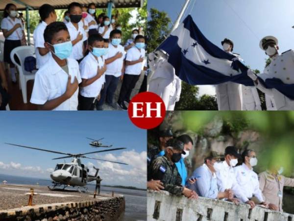 En el acto por el fallecimiento del General Francisco Morazán participó el presidente Juan Orlando Hernández y otras autoridades de Gobierno. La isla Conejo, en el municipio de Amapala, Valle, fue el lugar elegido para la actividad conmemorativa. Fotos: Cortesía.