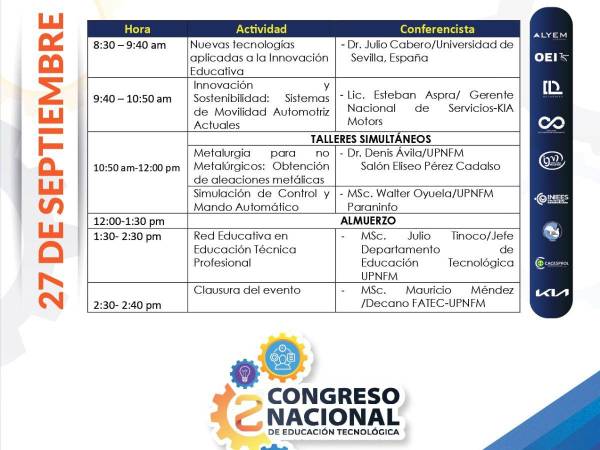 Agenda del viernes 27 de septiembre.