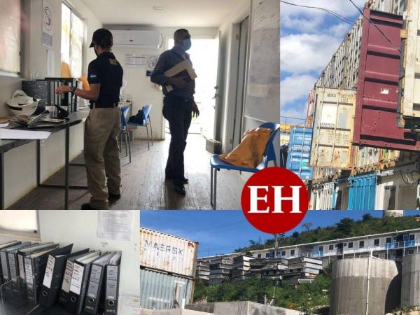 Se levantan actas de decomiso y secuestro de documentos en el complejo de oficinas que se encuentran en el plantel donde se construyen las casas contenedores.