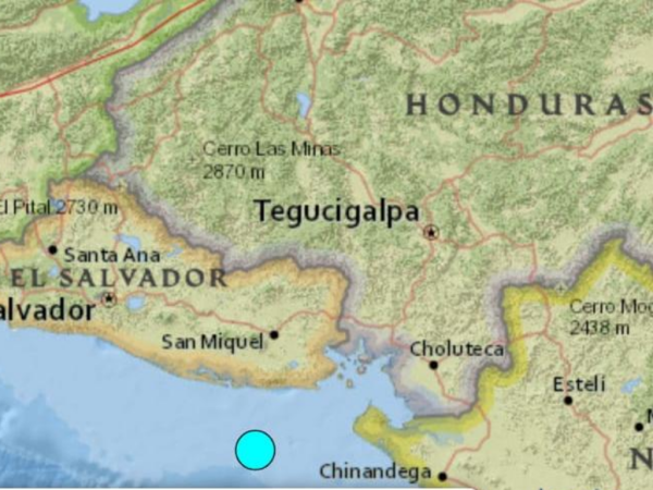 El sismo fue a 80 km al sur de Amapala.