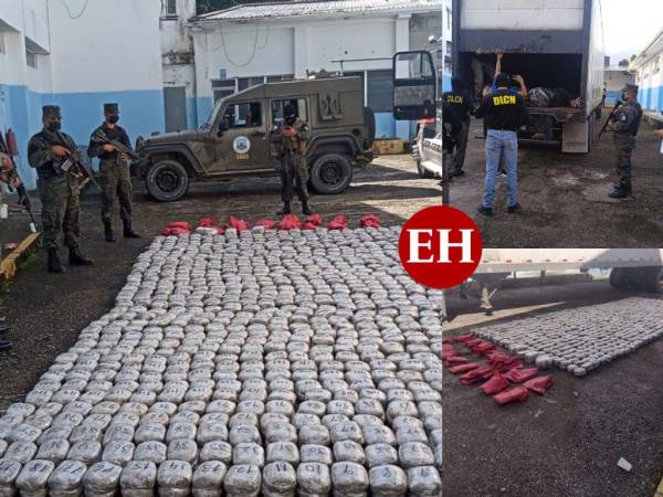 Las autoridades decomisaron el fuerte cargamento de supuesta droga que se encontraba al interior del tráiler.