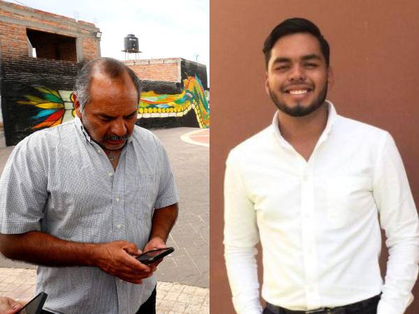 Armando Olmeda observa su teléfono mientras recuerda a su hijo, Roberto Olmeda.