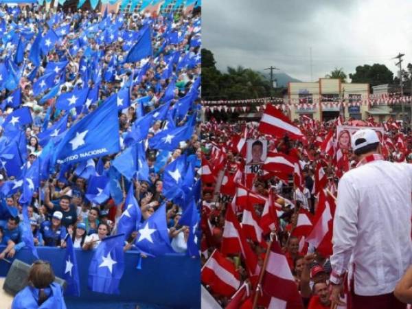 La muralla azul de los nacionalistas se mide este domingo ante los seguidores de la Alianza de Oposición. (Foto: El Heraldo Honduras/ Noticias Honduras hoy)