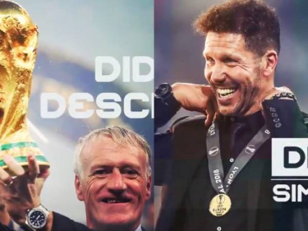 Didier Deschamps, campeón del mundo con Francia y Diego Simeone ganador de la Europa League. Foto: @FIFAcom en Twitter