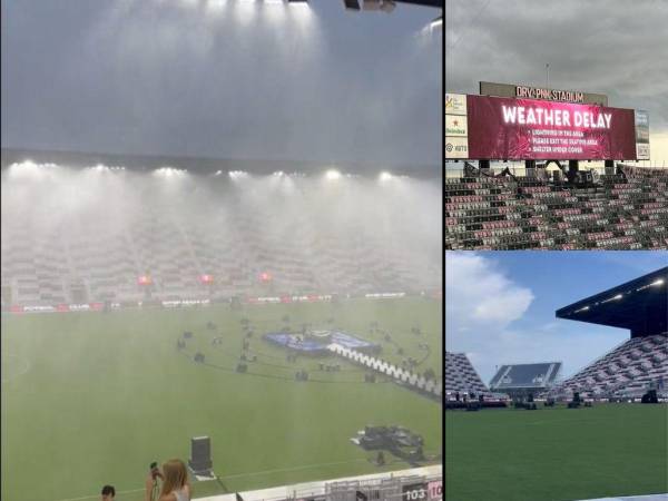 Una locura total y una fiesta se vive en el DRV PNK Stadium, a pocos minutos de la presentación oficial de Lionel Messi en el Inter Miami de la MLS. Sin embargo, producto de una fuerte lluvia el evento tuvo que ser retrasado y esperan hasta que las condiciones metereológicas mejoren. A continuación las imágenes.