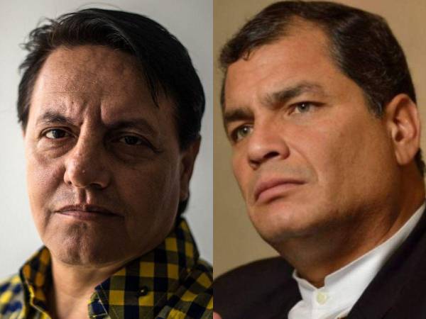 A la izquierda, Fernando Villavicencio. A la derecha, Rafael Correa.