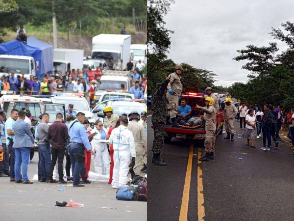 Como medida para facilitar la atención y agilizar el traslado de heridos, las autoridades determinaron cerrar el paso en el kilómetro 32 de la carretera a Olancho.