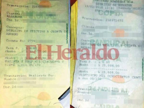 Estos son los recibos de los depósitos bancarios que hacía un comerciante del interior del país a la red de traficantes de lotería que opera en el Pani.