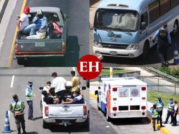 Los capitalinos comenzaron desde este domingo a marcharse del Distrito Central para turistear en la semana del Feriado Morazánico. Las autoridades de tránsito están brindando seguridad en todas las salidas de la capital hondureña. Fotos: Álex Pérez/EL HERALDO (03/10/2021 - 04:26 PM)