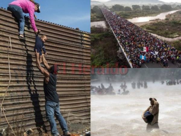 Los momentos más dramáticos que se vivieron en el transcurso de la caravana de Honduras hasta la frontera de Estados Unidos y la imposibilidad de alcanzar el sueño americano. (Foto: AFP)