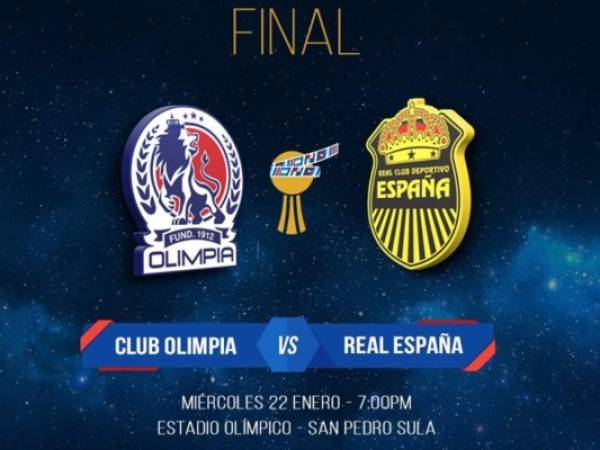 El partido de gran final entre Olimpia y Real España se jugará en el estadio Olímpico.