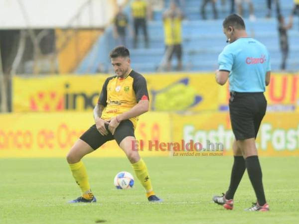 Así celebró Ramiro Rocca tras anotar el 2-0 ante Motagua.