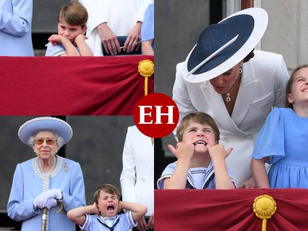 El príncipe Louis, hijo menor de los duques de Cambridge, se robó el show en los festejos en el inicio de los festejos del Jubileo de Platino de la reina Isabell II, en el que celebra 70 años en el trono.