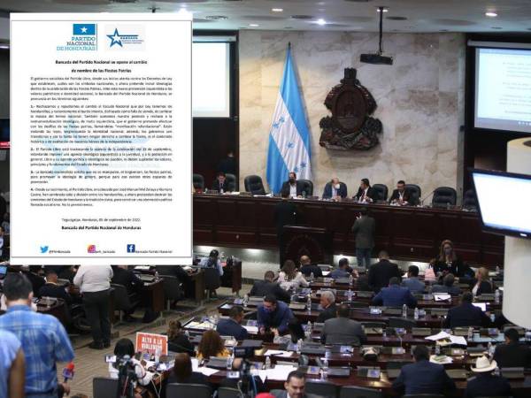 A través de un comunicado, la Bancada del Partido Nacional denunció que el partido de gobierno intenta “imponer una agenda ideológica izquierdista a la juventud” con el cambio de los nombres de los desfiles patrios.