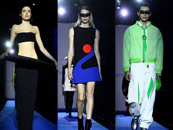 La casa Pierre Cardin presentó en París una colección retro-futurista, compuesta por vestidos-objetos diseñados para sobrevivir tanto en el espacio como en el océano.