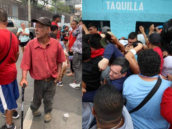 Largas filas, tumultos y un apoyo incondicional hacia Olimpia se vivió en las afuera del Nacional.