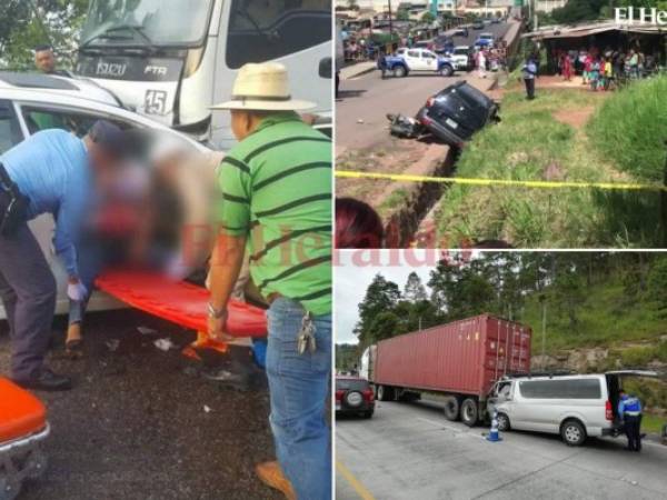 Honduras se ha visto marcada por trágicos accidentes de tránsito que han dejado luto y dolor en varias familias hondureñas. Adultos, ancianos y hasta niños han perdido la vida debido a estos fatales incidentes en las principales carreteras del país. Foto: EL HERALDO