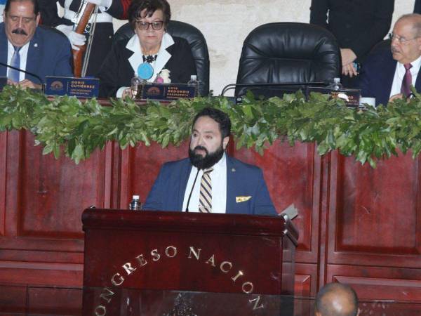 Luis Redondo exponiendo sobre su primer informe anual.