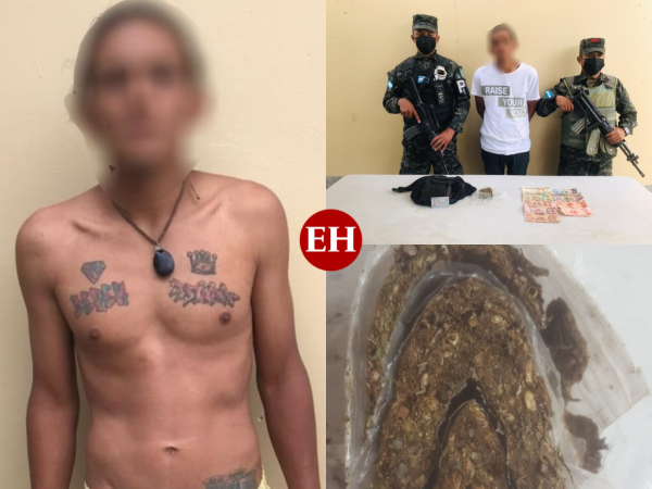 Al momento de ser requerido en el casco urbano de San Marcos, Ocotepeque, a Leiva López se le halló en posesión de dinero en efectivo y un envoltorio de presunta marihuana.