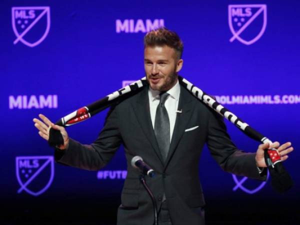 David Beckham en la presentación de su equipo de la MLS. (AFP)