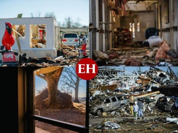 Al menos 80 personas murieron solo en el estado de Kentucky como resultado de los tornados que asolaron el centro y sur de Estados Unidos. El reto sigue siendo hallar más víctimas en medio de los escombros en los que se transformaron las viviendas y negocios de cientos de personas. Fotos: AFP