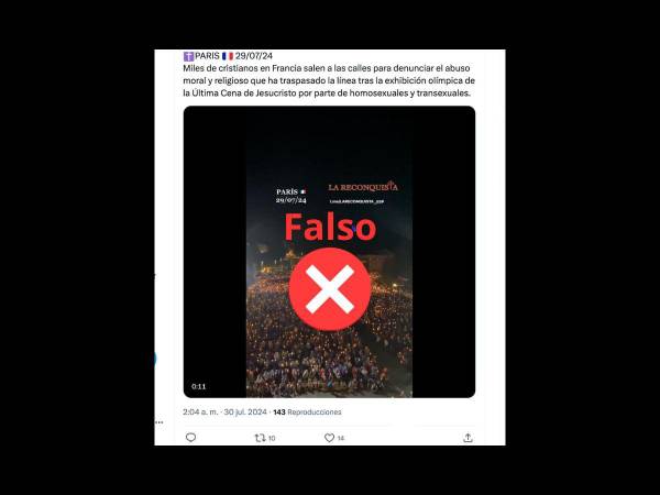 Captura de pantalla a una publicación de X/Twitter hecha el 1 de agosto de 2024.