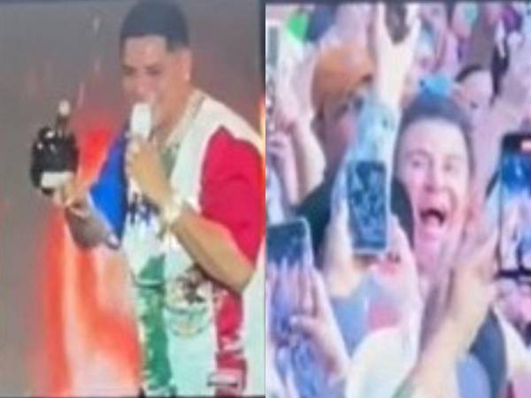 El alcalde de San Pedro Sula, Roberto Contreras, estuvo en compañía del designado presidencial Salvador Nasralla al momento de empinarse una botella de alcohol en pleno concierto de Grupo Firme.