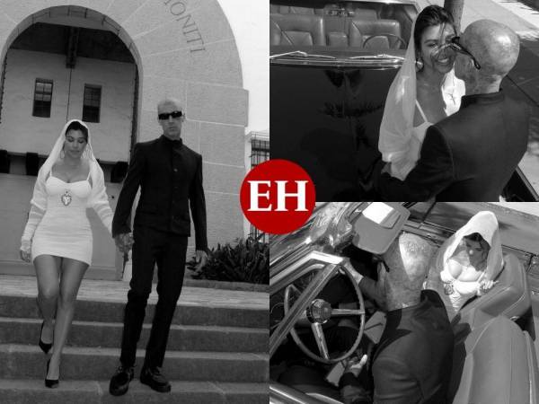 Luego de haber “contraído” matrimonio en una ceremonia en Las Vegas, Kourtney Kardashian y el baterista Travis Barker, firmaron oficialmente los papeles tras casarse en California por lo civil. Aquí las imágenes que compartieron.