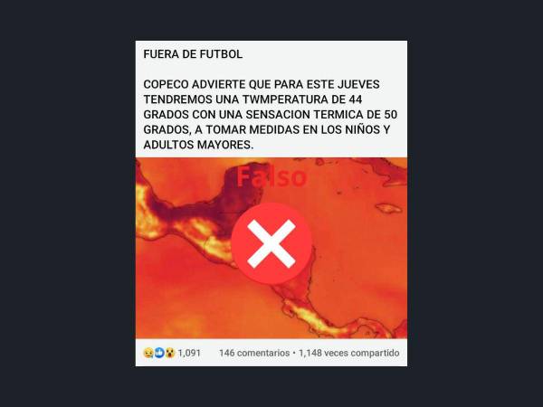 Captura de pantalla a una publicación de Facebook realizada el 15 de mayo de 2024.