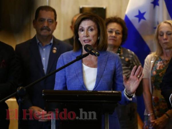 Nancy Pelosi es la presidenta de la cámara baja de Estados Unidos. El sábado concluyó en Honduras una gira por Centroamérica con una delegación de legisladores. Foto: Emilio Flores / EL HERALDO.