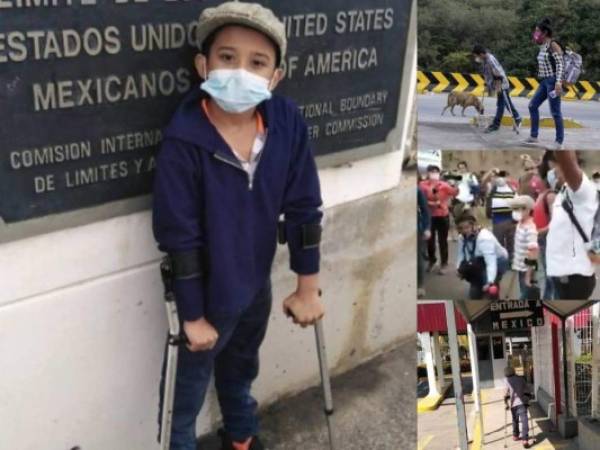 Noel Orellana era el niño símbolo de la última caravana. Conocido por ser el protagonista de una foto donde aparecía con camisa cuadriculada, boina y dos muletas -más bien, bastones-, Noel y su padre lograron llegar a Estados Unidos. Fotos: Cortesía.