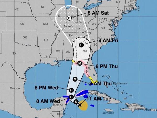 Esta sería la trayectoria que seguiría la tormenta tropical Helene.