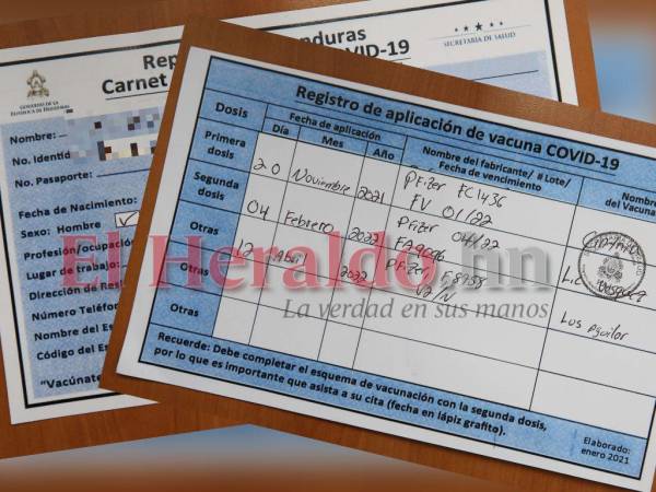 El carnet de vacuna adquirido por el equipo de investigación de EL HERALDO Plus sin haberse movido de la computadora.