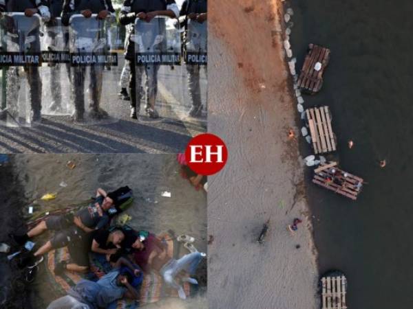 Tras el forcejeo protagonizado la mañana del sábado por la caravana migrante, el puente internacional quedó vacío, mientras unos 40 agentes de la Guardia Nacional custodiaban la reja principal. Fotos AFP