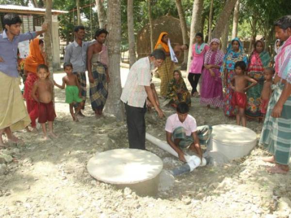 Funds were not a problem, but the sluice valve required for the latrine was not available anywhere.