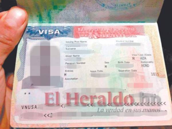 Esta es una de las visas de trabajo que enviaron a EH Plus. Foto: El Heraldo