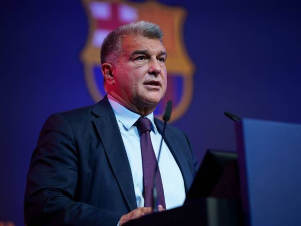 Joan Laporta, en la Asamblea General Ordinaria del FC Barcelona.