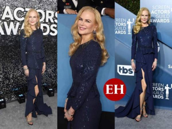 La famosa actriz australiana Nicole Kidman estuvo muy alegre durante la entrega de los SAG Awards 2020. Aquí su recorrido por la alfombra gris. Fotos: AFP / AP.