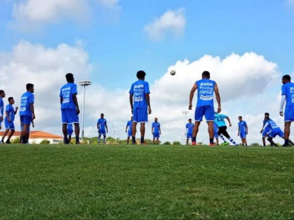 La Selección de Honduras en el entrenamiento de este jueves. Foto: @FenafuthOrg en Twitter