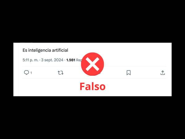 Captura de pantalla a una publicación de X/Twitter realizada el 3 de septiembre de 2024.