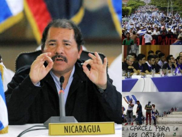 El presidente Daniel Ortega responsabilizó a los miembros de la oposición al gobierno por la destrucción de la economía de Nicaragua con las protestas. Foto: Agencia AFP