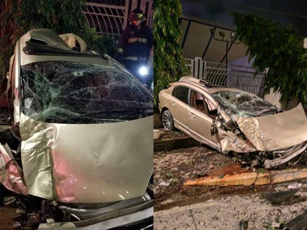 Un aparatoso accidente de tránsito se registró en el bulevar Suyapa a inmediaciones de la Universidad Nacional Autónoma de Honduras (UNAH), luego que un vehículo tipo turismo perdiera el control e impactará en el bordillo de una acera, cerca del portón principal del Polideportivo del alma máter. A continuación las imágenes.