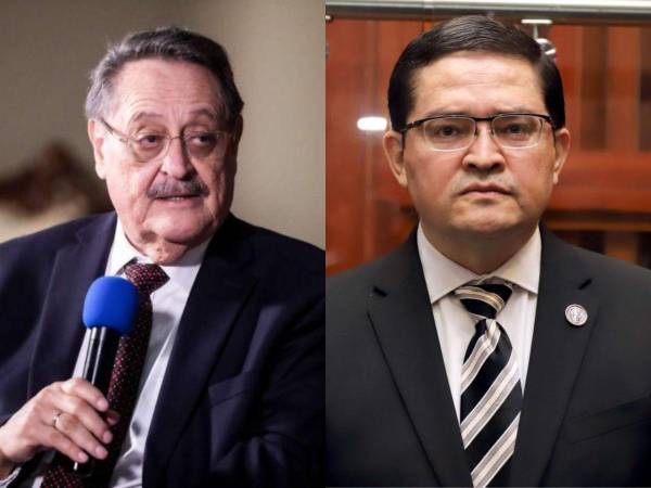 A la izquierda, el exfiscal Edmundo Orellana y a la derecha, Daniel Sibrián, fiscal adjunto saliente.