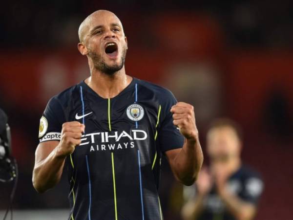 Celebración de uno de los goles del Manchester City ante el Southampton. Foto:AFP