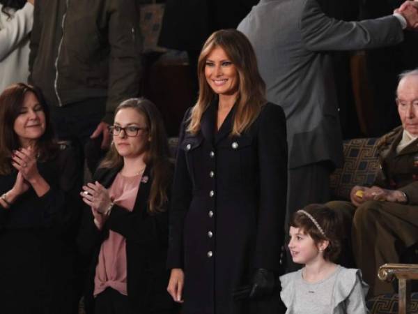 Melania Trump fue ovacionada por casi todo el Congreso. Foto: AFP